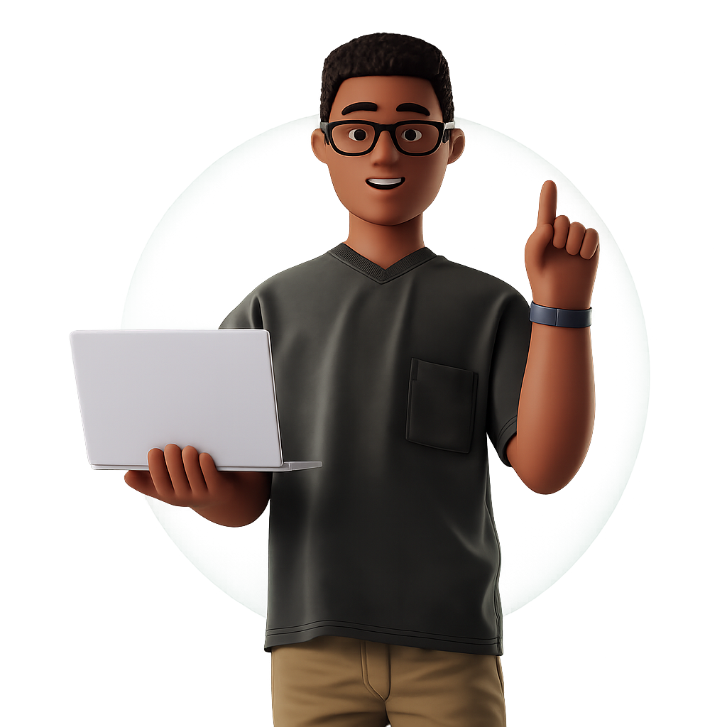 Illustration professionnelle de Franck avec un ordinateur portable